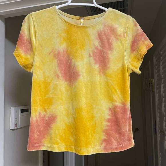 Free People Bright Eyes Velvet Tie Dye Crop Top - Picture 3 of 7